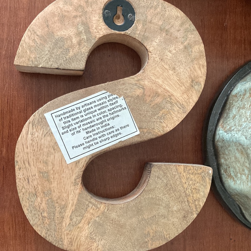 Home Decor, Wood “S” - Picture 3 of 3